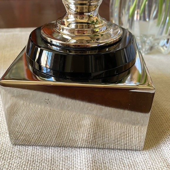 Art Deco silver color and black table shelf sculpture decor accent display - Picture 5 of 8